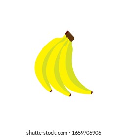 Banana vector illustration. Banana cartoon logo, fruit icon concept white isolated.
