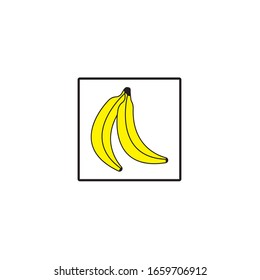 Banana vector illustration. Banana cartoon logo, fruit icon concept white isolated.
