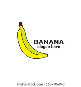 Banana vector illustration. Banana cartoon logo, fruit icon concept white isolated.
