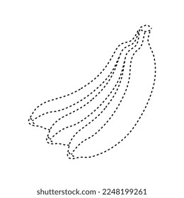 Banana vector illustration. Cute cartoon banana fruit. Banana hand draw isolated.
