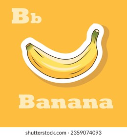 Banana Vector illustration, flashcard for learn alphabet