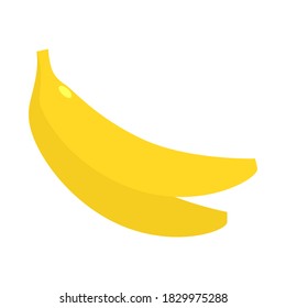 Ilustración vectorial de plátano en estilo plano. Alimentos saludables e ícono de fruta bueno para la tienda de agricultores