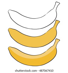 Banana. Vector illustration isolated on white background