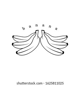 Banana vector illustration of line icon.