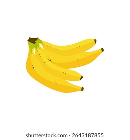 Banana in vector illustration on isolated white background. vegetarian food.