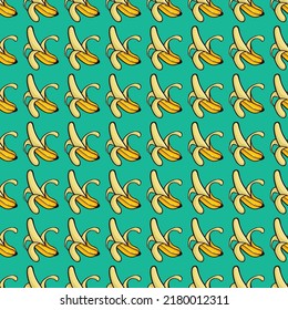Banana Vector Illustration Seamless Pattern