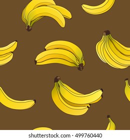 banana vector illustration. seamless pattern
