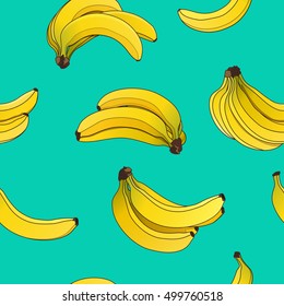 banana vector illustration. seamless pattern