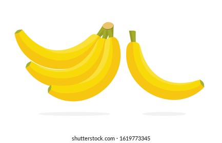 Banana Vector Illustration in Trendy Flat Style
