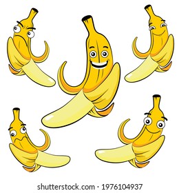 Banana Vector Illustration with White Background