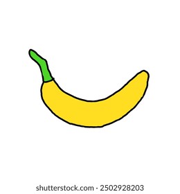 Banana vector image for coloring example