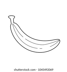 Banana vector line icon isolated on white background. Vector line icon of banana fruit for infographic, website or app.