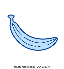 Banana vector line icon isolated on white background. Banana line icon for infographic, website or app. Blue icon designed on a grid system.