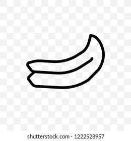 Banana vector linear icon isolated on transparent background, Banana transparency concept can be used for web and mobile