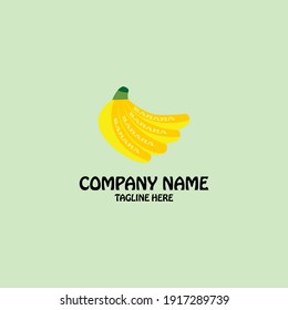 Plantilla de icono del logotipo del vector del plátano