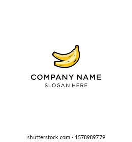 Banana vector logo illustration isolated on white background
