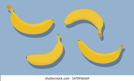banana vector. banana on background. vector illustration.