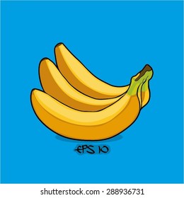 Banana Vector on blue background / Bananas Vector