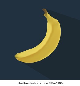 Banana vector on blue background