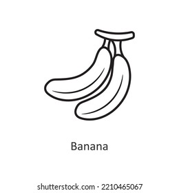 Banana Vector Outline Icon Design Illustration. Workout Symbol On White Background EPS 10 File