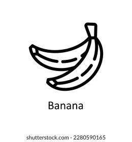 Banana-Vektorgrafik   Umrisssymbole. Einfache Stockillustrationsmaterial