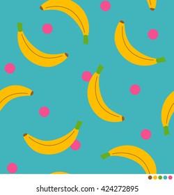 Banana vector pattern with dot background