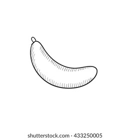 Banana-Vektorgrafik-Symbol einzeln auf Hintergrund. Handgezeichnete Banana-Ikone. Banana Sketch Symbol für Infografik, Website oder App.