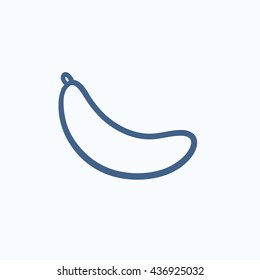Banana vector sketch icon isolated on background. Hand drawn Banana icon. Banana sketch icon for infographic, website or app.