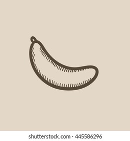 Banana vector sketch icon isolated on background. Hand drawn Banana icon. Banana sketch icon for infographic, website or app.