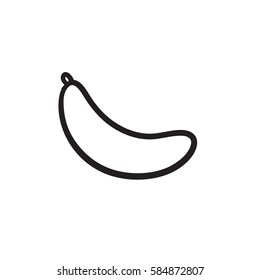 Banana vector sketch icon isolated on background. Hand drawn Banana icon. Banana sketch icon for infographic, website or app.