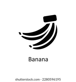 Banana Vector   Solid Icons. Simple stock illustration stock