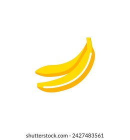 Banana vector web symbol design. Vector banana bunch line flat isolated icon. Yellow cartoon food logo symbol