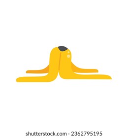 Banana waste icon flat vector. Trash food. Organic ecology isolated