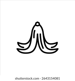 Banana waste outline icon. Organic waste black line illustration.