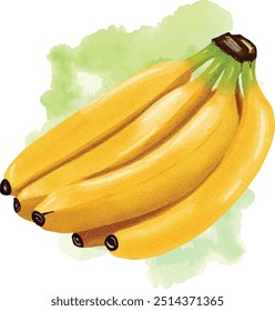 Banana Aquarell Handzeichnung darauf.