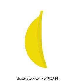 Banana de fondo blanco. Diseño plano. Vector aislado.