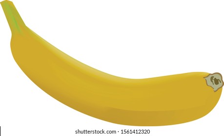 Banana with a white background, vector