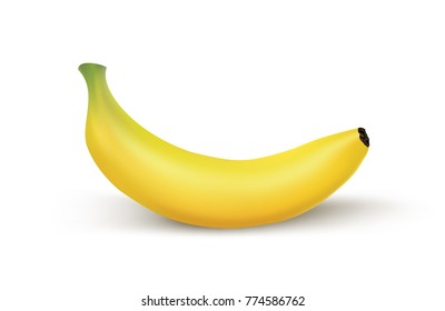 BANANA IN WHITE BACKGROUND. VECTOR