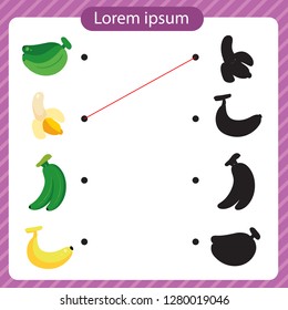 banana worksheet vector design