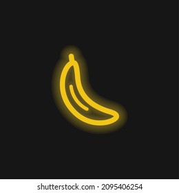 Banana yellow glowing neon icon