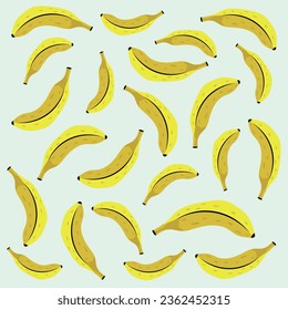 Ilustración vectorial de patrón amarillo banano