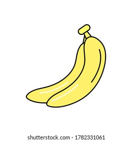 Banana.flat vector graphic in white background