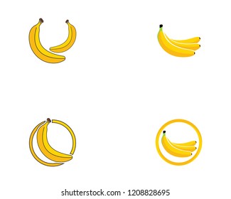 Bananan fruits vector template 