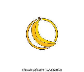 Bananan fruits vector template 