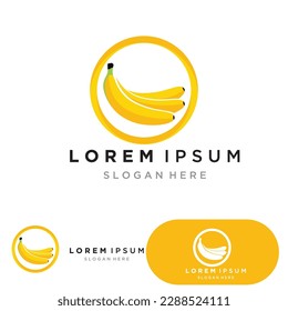 Bananan fruits vector template logo