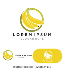 Bananan fruits vector template logo