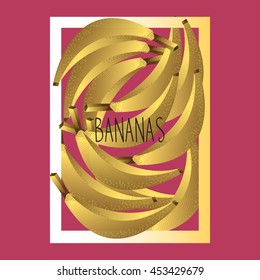 bananas background.Cute vector illustration for postcards, posters, banners.fruit