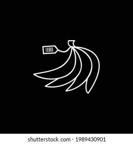 Bananas With Barcode On Label blue gradient vector icon
