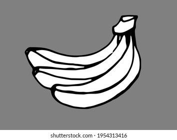 Bananen, schwarz-weißer Vektorgrafik