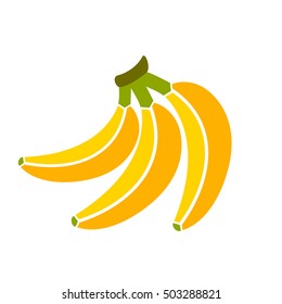 Bananas bunch vector illustration isolated on white background. Banana icon. Yellow banana icon eps. Ripe banana icon clip art.